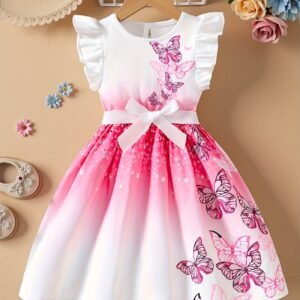 Girls' Flutter Sleeve Princess Dress