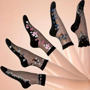 5-Pair Youth Breathable Sheer Socks